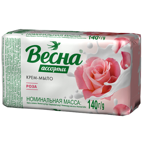 Мыло туалетное ВЕСНА "Роза", п/э, 140 г